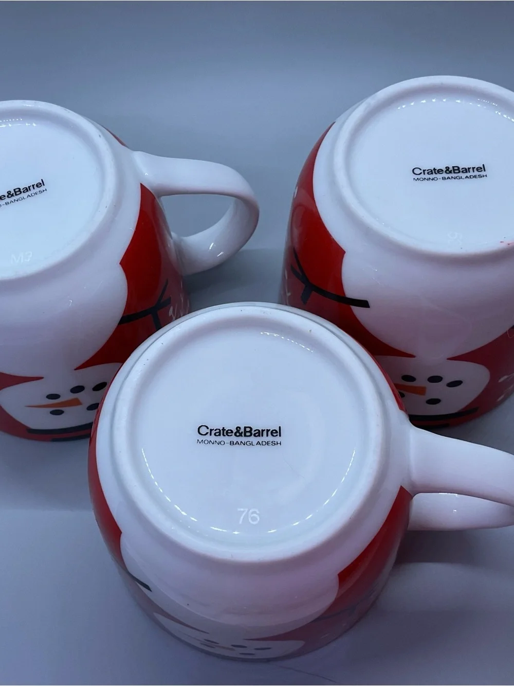 Crate & Barrel Coffee/Tea Mug Set of 3 Holiday NWOT